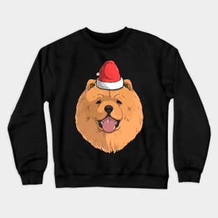 Chow Chow Dog Santa Claus Hat Christmas Crewneck Sweatshirt